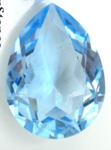 20x15mm (4320) Aqua Blue Unfoiled Pear Pendeloque Shape