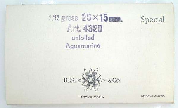 20x15mm (4320) Aqua Blue Unfoiled Pear Pendeloque Shape