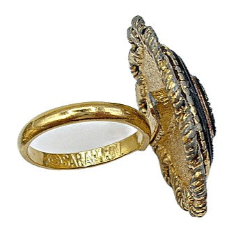 Vintage 1975 Old Vienna Set Mosaic Necklack Ring Brooch Dangle Sarah Coventry