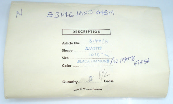 10x5mm (3146) Black Diamond Matte Finish Marquise Navette Buff Top Doublet