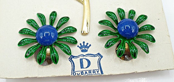 DuBarry Green Blue Enamel Flower Set