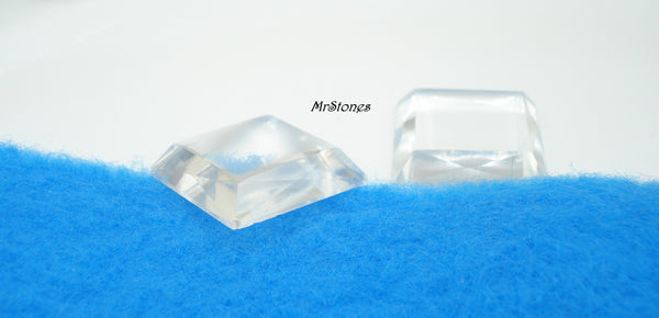 15mm (2437) Crystal Clear Unfoiled Square Flat Back
