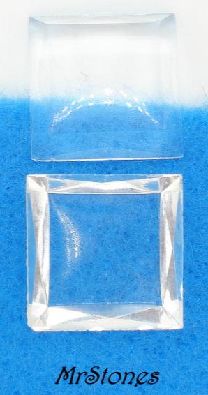 15mm (2437) Crystal Clear Unfoiled Square Flat Back