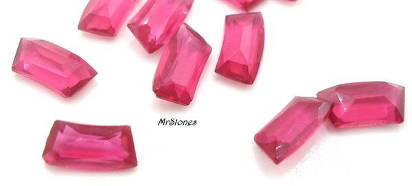 6x3mm (4535) Ruby Un-foiled Curved Baguette