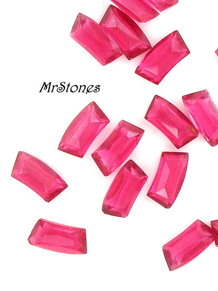 6x3mm (4535) Ruby Un-foiled Curved Baguette