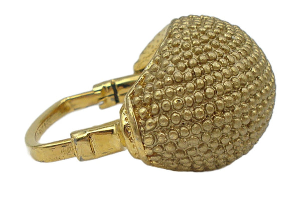 Vendome Gold Tone Ring High Domed Studded Top Square Adjustable Band