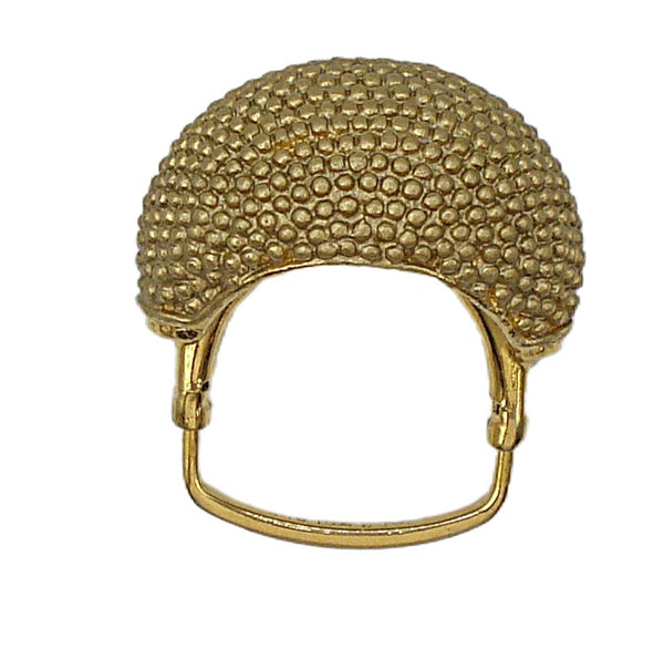 Vendome Gold Tone Ring High Domed Studded Top Square Adjustable Band