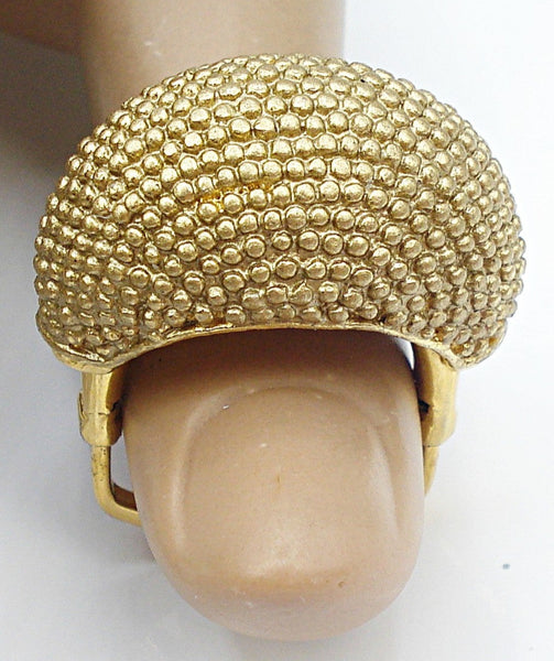 Vendome Gold Tone Ring High Domed Studded Top Square Adjustable Band