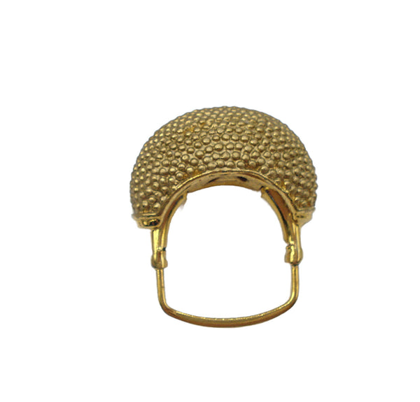 Vendome Gold Tone Ring High Domed Studded Top Square Adjustable Band