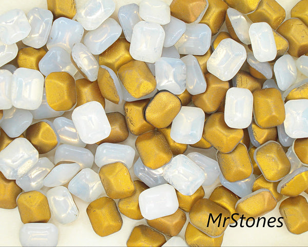 10x8mm (3436) White Opal Cushion Octagon Buff Top Doublet