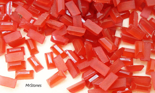 4x2mm (3932) Cornelian Flat Back Baguette