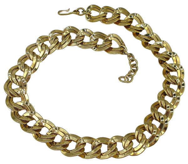 Monet Double Link Heavy Gold Tone Necklace