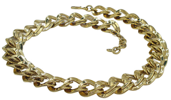 Monet Double Link Heavy Gold Tone Necklace