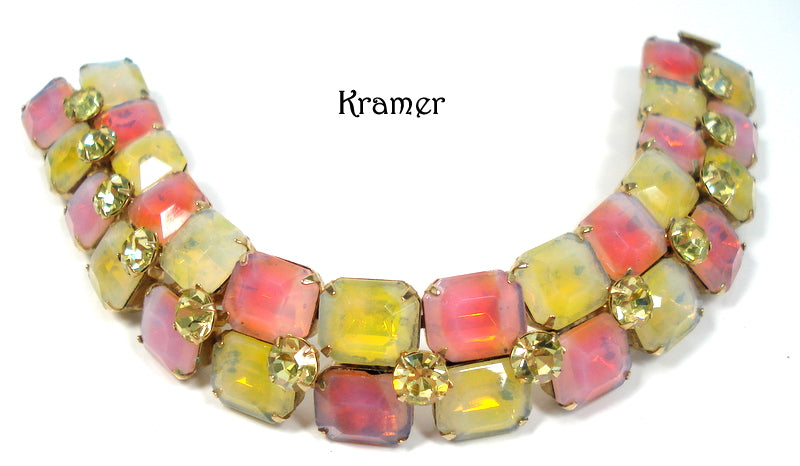 Kramer Bracelet Yellow Orange Sabrina 7.5" x 7/8"