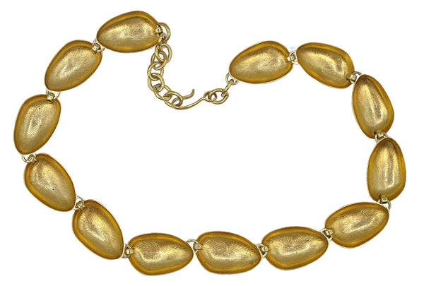 Monet Chunky Gold Tone Heavy Necklace 18"