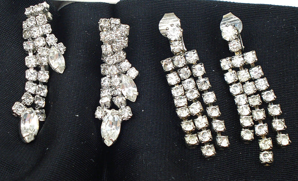 2pr Crystal Rhinestone Dangle Drop Earrings
