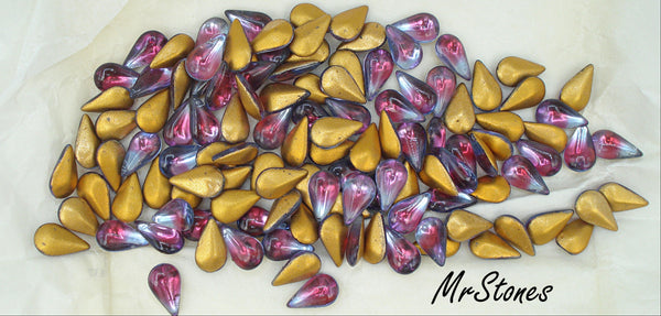 13x7.8mm (3101) Bi Color Light Sapphire Ruby Pear Teardrop Buff Top Doublet