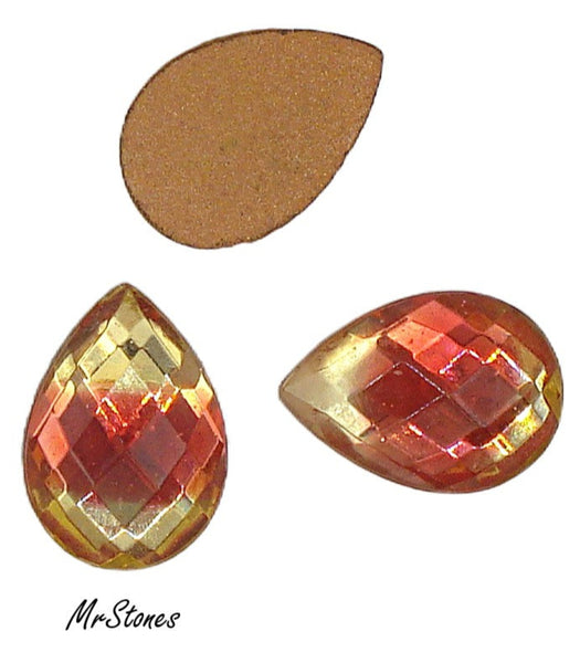 18x13mm (2320/2) Rauten Rose Cut Pendeloque Pear Fully Faceted Flatback
