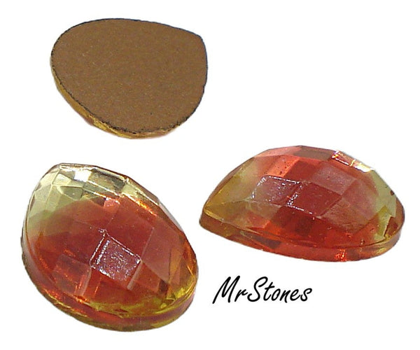 18x13mm (2320/2) Rauten Rose Cut Pendeloque Pear Fully Faceted Flatback