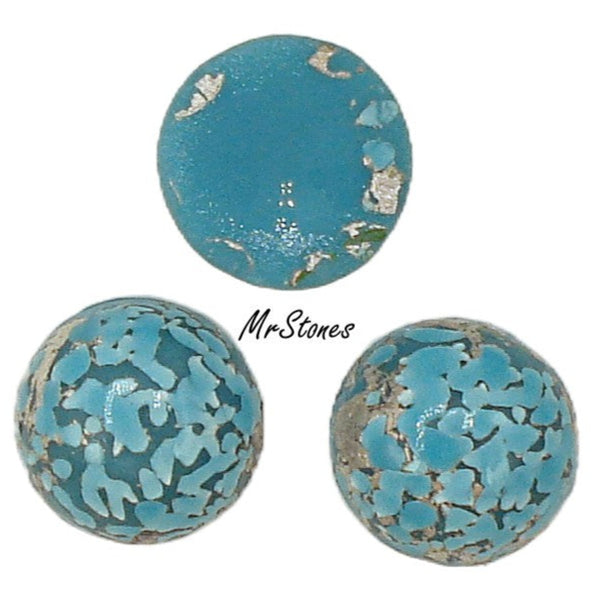 12mm (1684) Turquoise Mosaic Matrix Round Cabochon