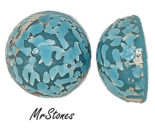 12mm (1684) Turquoise Mosaic Matrix Round Cabochon