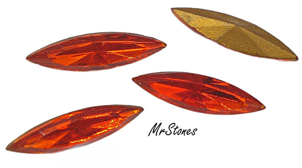 15x4mm (4200/2) TTC Hyacinth Orange Marquise Navette 1pc/$0.65 or 3pcs/$1.00
