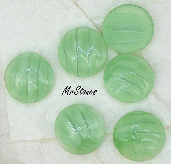 20mm (1684) Green Striped Baroque Round Cabochon