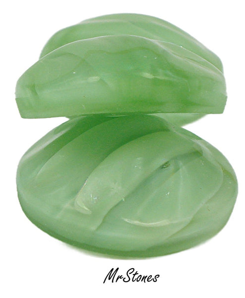 20mm (1684) Green Striped Baroque Round Cabochon