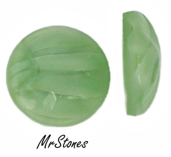 20mm (1684) Green Striped Baroque Round Cabochon