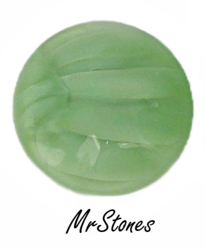 20mm (1684) Green Striped Baroque Round Cabochon