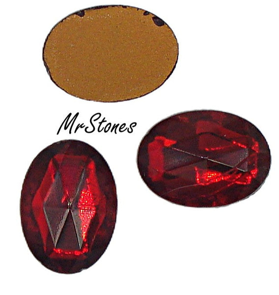 18x13mm (3293) Siam Red Rauten Cut Oval West Germany