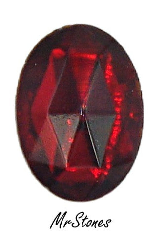 18x13mm (3293) Siam Red Rauten Cut Oval West Germany