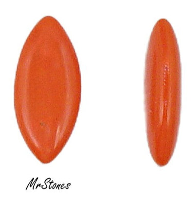15x7mm (3175) Opaque Coral Bombe Cut Marquise Navette Cabochon