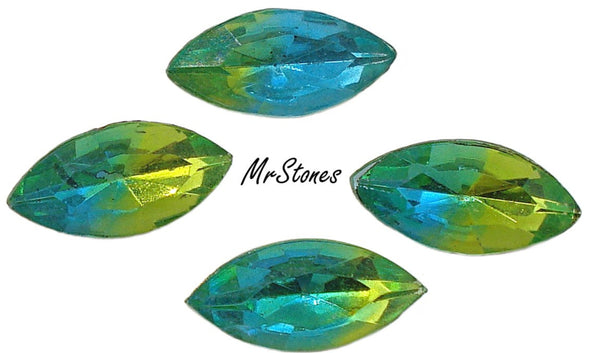 15x7mm (4200/2) TTC Rare Bi Color Aqua Peridot Marquise Navette Vibrant!