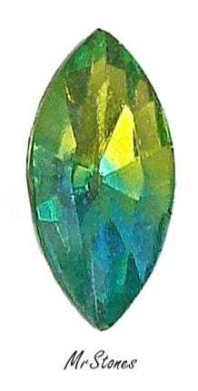 15x7mm (4200/2) TTC Rare Bi Color Aqua Peridot Marquise Navette Vibrant!