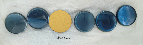 18mm (3217) Montana Sapphire Round Buff Top Doublet Disc Like Cabochon