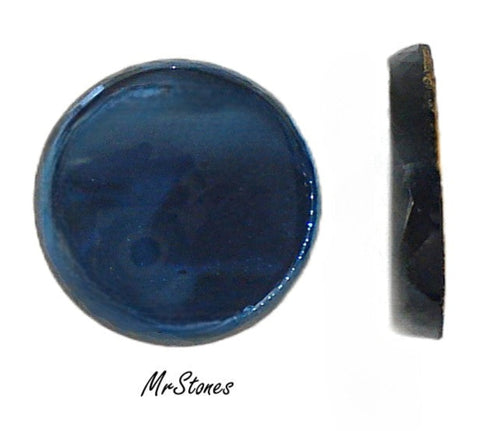 18mm (3217) Montana Sapphire Round Buff Top Doublet Disc Like Cabochon
