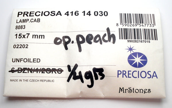 15x7mm (3175) Peach Opal Glass Marquise Navette Cabochon