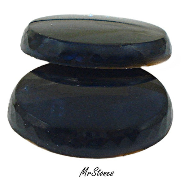 18mm (3217) Montana Sapphire Round Buff Top Doublet Disc Like Cabochon