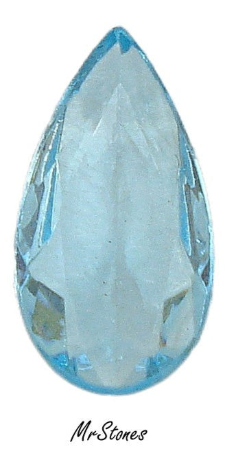 20x10.5mm (4320/2) TTC Aqua Unfoiled Pear Pendeloque