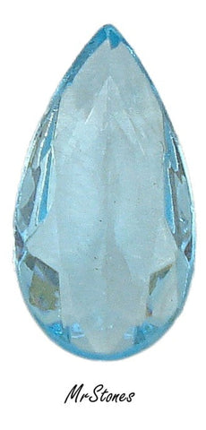 20x10.5mm (4320/2) TTC Aqua Unfoiled Pear Pendeloque