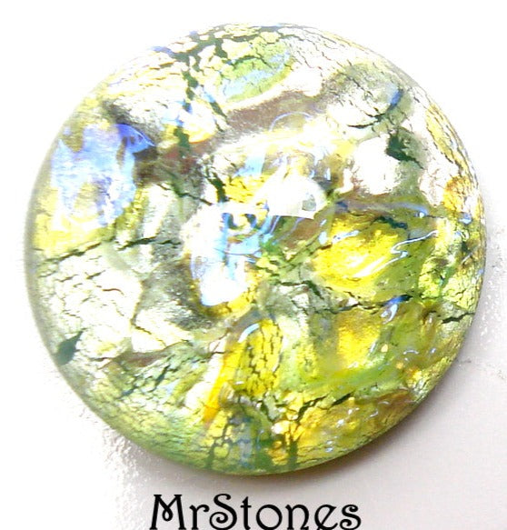 15mm (1684) Mint Opal Glass Round Cabochon
