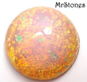 18mm (1684) Fire Opal Japan Round Glass Cabochon