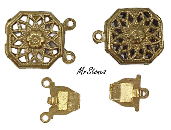 1/2" 1 Strand and 2 Strand Box Tongue Gold Tone Clasp