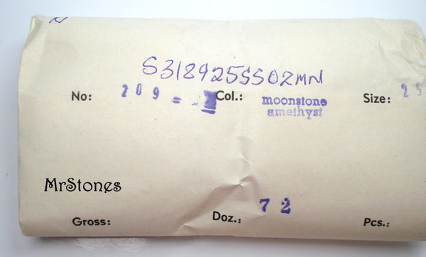 5.5mm (3189) (25ss) Amethyst Moonstone Round Buff Top Doublet 5pk $1.00