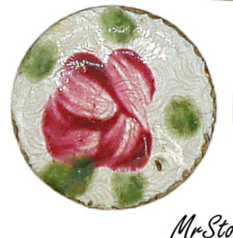 10.5mm Guilloche Round Cabochon Metal White/Pink Enamel Flowers Floral 4pc/$1.00