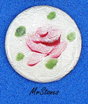 12mm Guilloche Round Cabochon Metal White/Pink Enamel Flowers Floral 2pk/$0.50