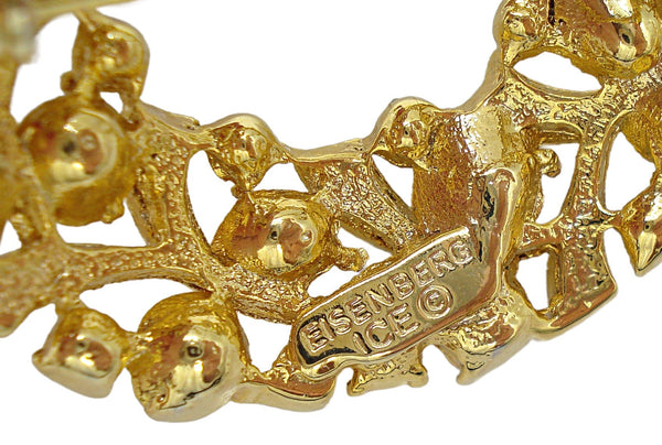 Eisenberg Ice Christmas Wreath Brooch Pin Classic Color Rhinestones