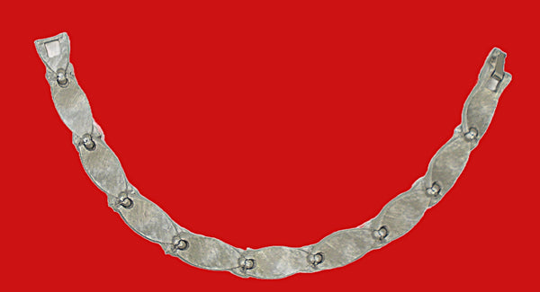 Crown Trifari Birthday Ribbon Bracelet Silver Tone Crystal Rhinestones 7"