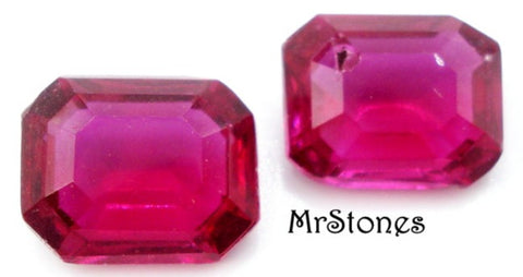 10x8mm (4610/2) TTC Step Cut Ruby Cushion Octagon Unfoiled